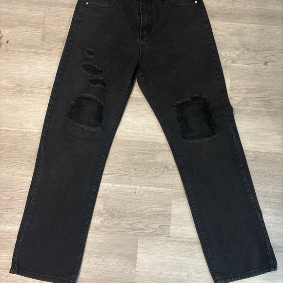 Men's Black Distressed Jeans 1156 - Picture 1 of 6